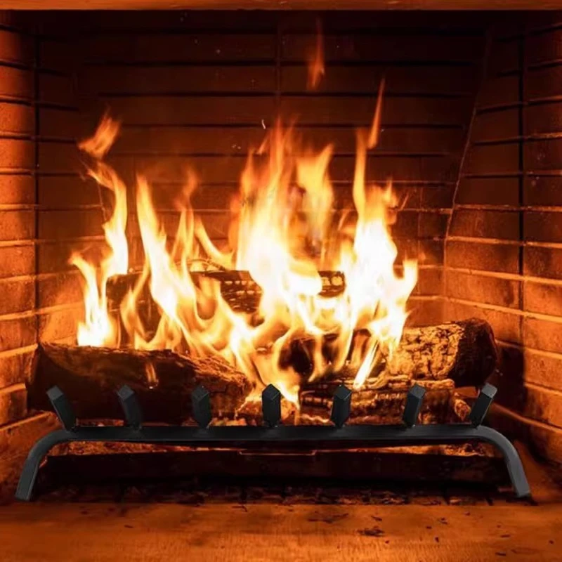 

Набор стоек для дров из кованого железа: встроенная решетка для камина и отдельно стоящий держатель для бревен для внутреннего/наружного вогнища, прочное хранение