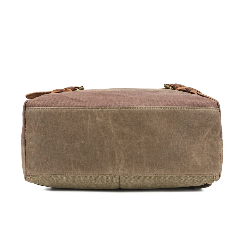 جديد ريترو مقاوم للماء النفط الشمع حقيبة قماش قنب الأوروبية والأمريكية في الهواء الطلق حقيبة السفر كمبيوتر محمول على ظهره مجنون الحصان الجلود #4