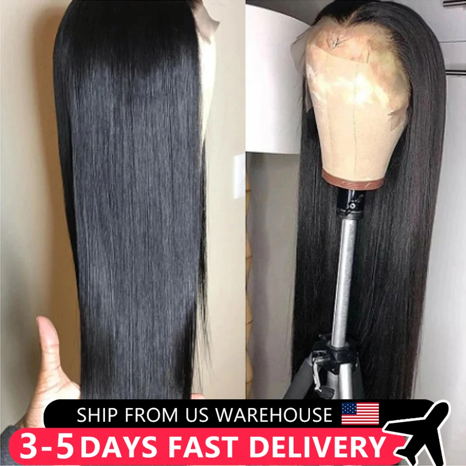 34 32Inch Indian 13X4 Lace Front Human Hair Wigs 13x6 Lace Frontal Wig Remy Brazilian Bone Straight Glueless Lace Wigs For Women