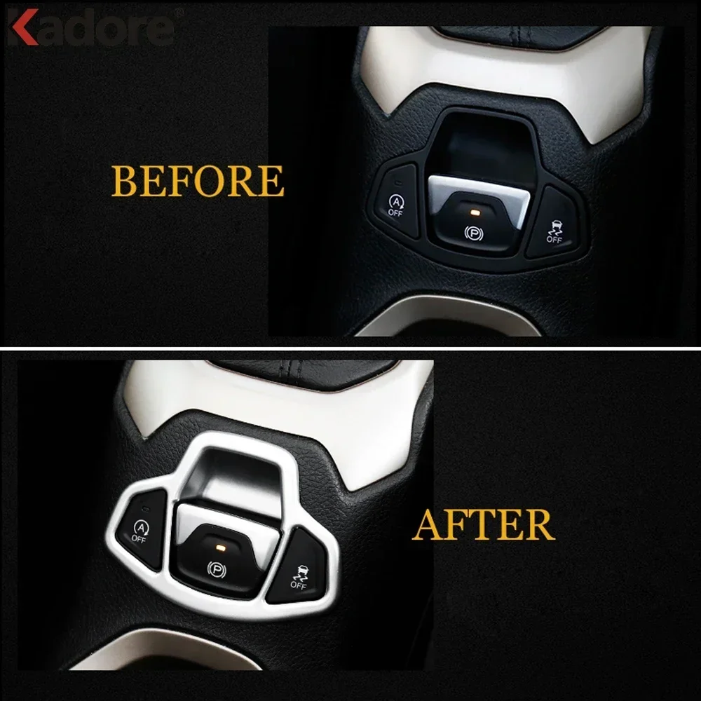Car Interior Styling Accessories ABS Matte Hand Brake Button Panel Cover Trim For Jeep Renegade 2014 2015 2016 2017 2018-2022