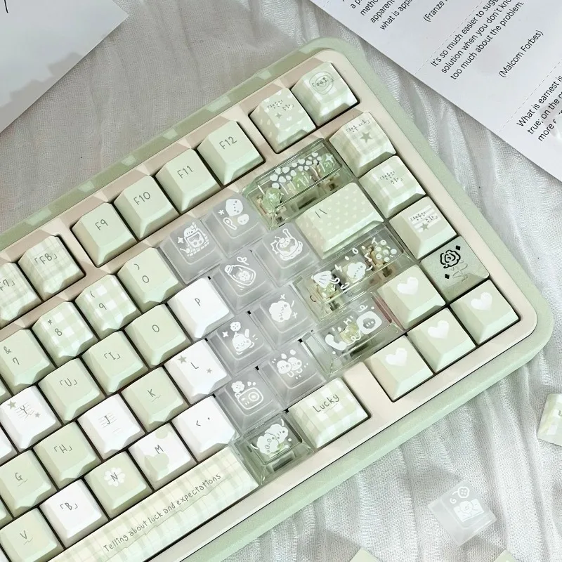 

Woodland Tongue Theme Keycaps Set PBT PC Cherry Profile Custom Original Handmade Keycaps for Mechanical Keyboard Accessories
