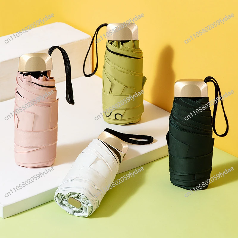 Mini Sunumbrella pocket Umbrella Vinyl folding UV protection sunshade pocket umbrella Capsule umbrella