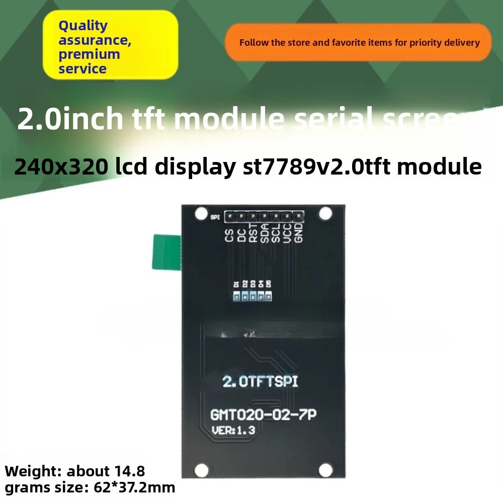 Módulo de tela serial TFT de 2,0 polegadas - display LCD 240x320 com driver ST7789V. Módulo TFT 2.0 para Arduino, Raspberry Pi e DIY