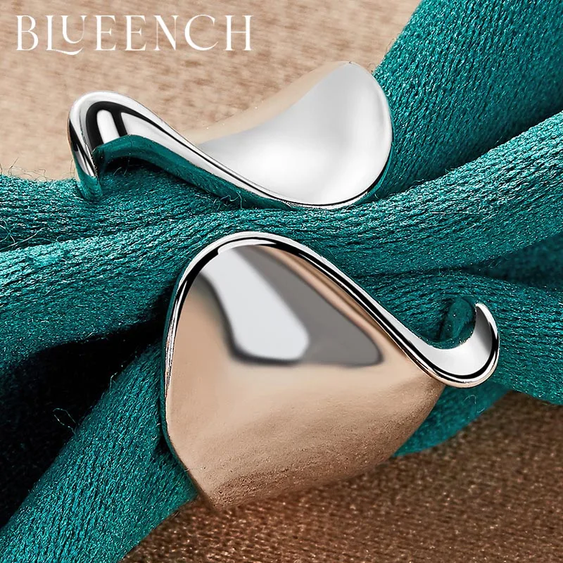 Blueench 925 Sterling Silver Irregular Adjustable Ring For Women Men Party Personality Fashion European and American Jewelry