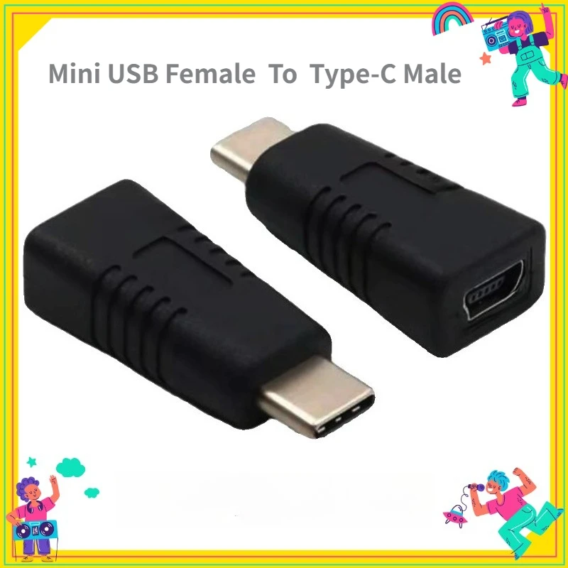 

2PCS Mini USB Female Adapter Type-C Male Old T Mini Female Adapter C Male Huawei Xiaomi New Machine Plug Usb Connector