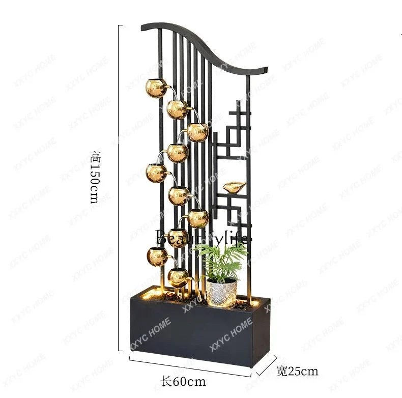 A  Entry porch partition modern light luxury floor-to-ceiling water ornament large staircase simple soft decoration creative