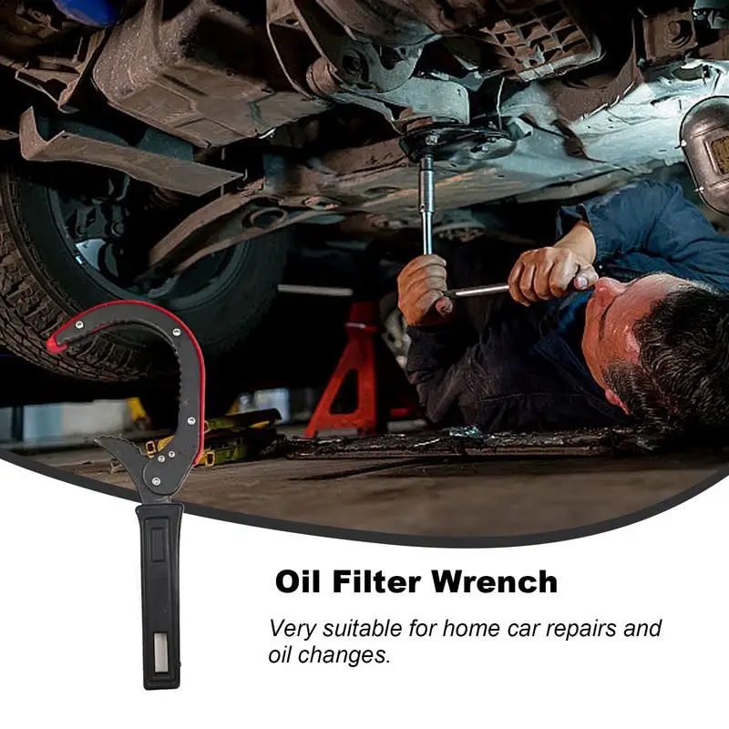 Oil Filter Wrench Adjustable Motorcycle Oil Filter Removal Wrench With Serrated Jaws Ergonomic Non-Slip Oil Filter Tool For Easy