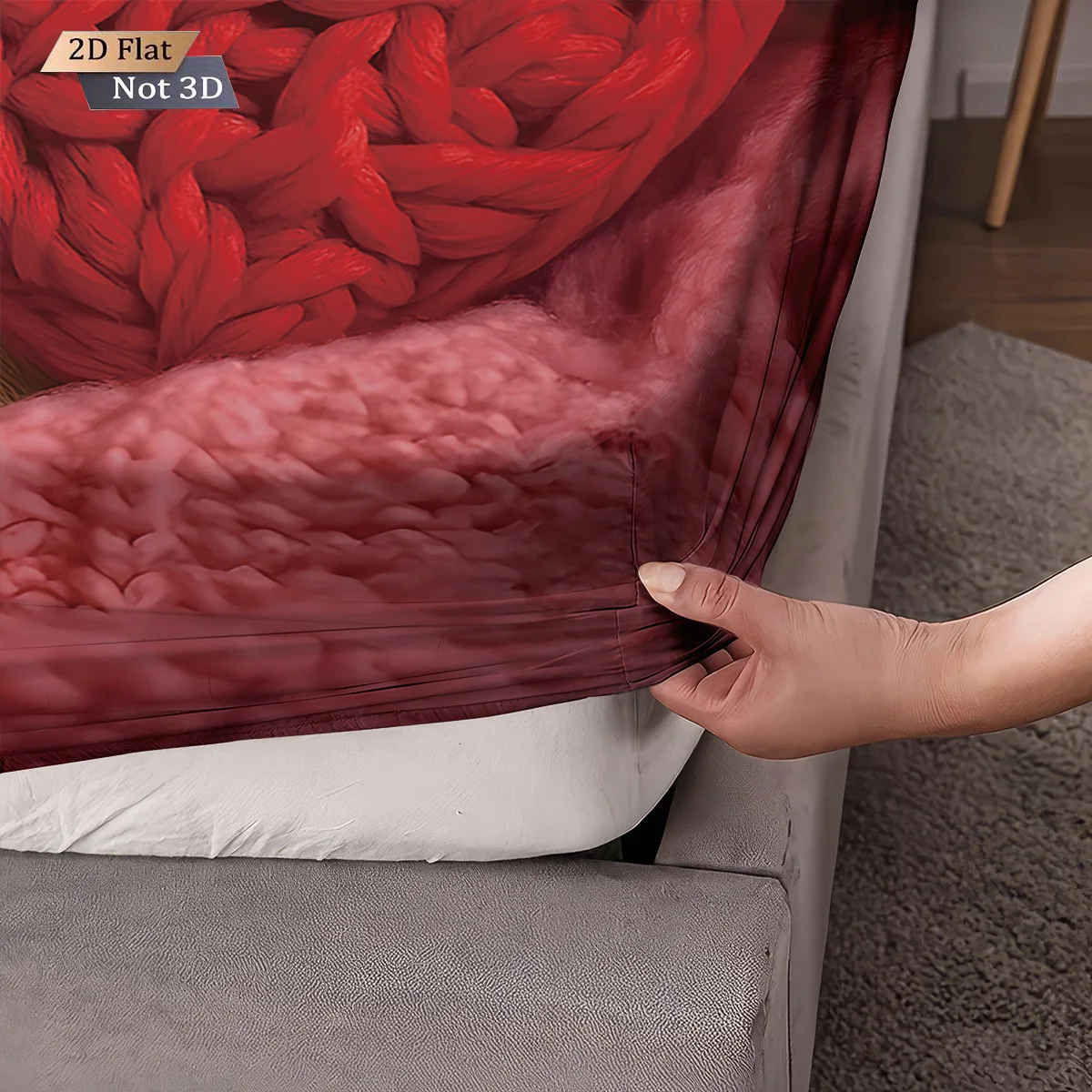 3 قطع من ملاءات السرير الرومانسية اللطيفة المطبوعة على شكل قطة لعيد الحب، مجموعة متعددة الحجم لتزيين غرفة النوم وقابلة للغسل في الغسالة