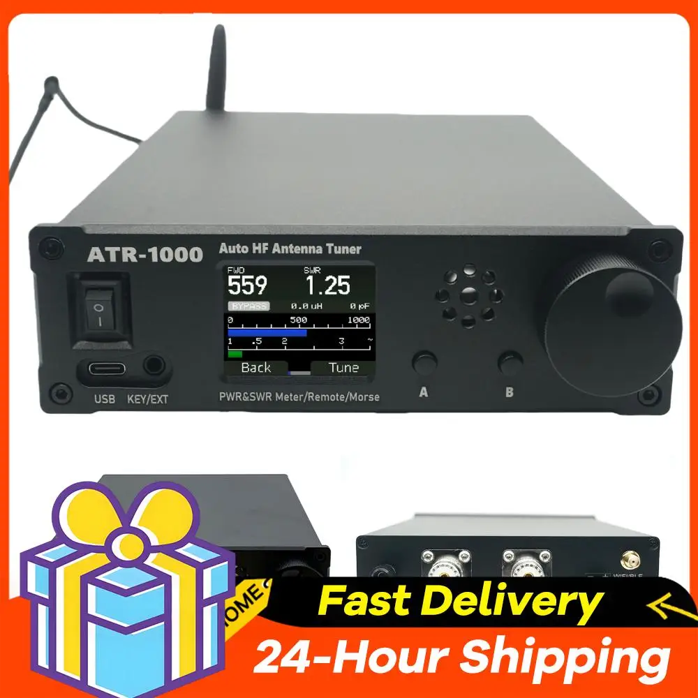 

AMNVOLT ATR1000 1000 Вт 1,8-30 МГц автоматический антенный тюнер 1,8 дюйма TFT экран антенна автоматический тюнер Wi-Fi 2,4G HF коротковолновый радио тюнер