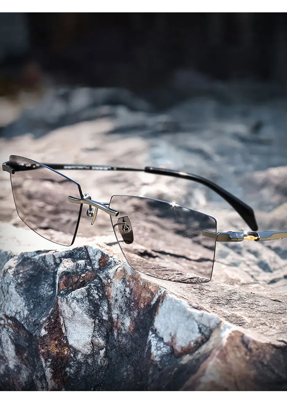 CAPONI Outdoor Polarisierte Sonnenbrille Männer Reinem Titan Licht Designer Fahrer Sonnenbrille Photochrome UV400 Schützen Brillen BS7532 – Detail 2