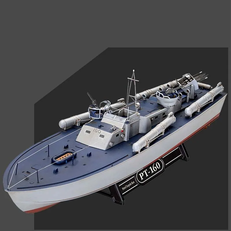 1/72 Assembled Ship Model Patrol Torpedo Boat Model Kit PT-160 Submarine DIY Handmade Ship Model Kit Gift Collection