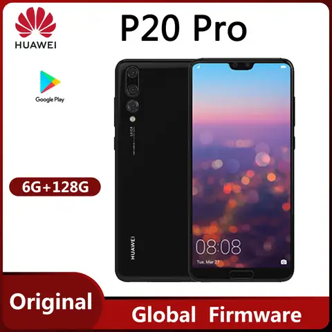 HUAWEI P20 Pro 4g 스마트폰 6.1인치 40MP 카메라 4000mAh 배터리 전체 화면 잠금 해제 중고 휴대폰
