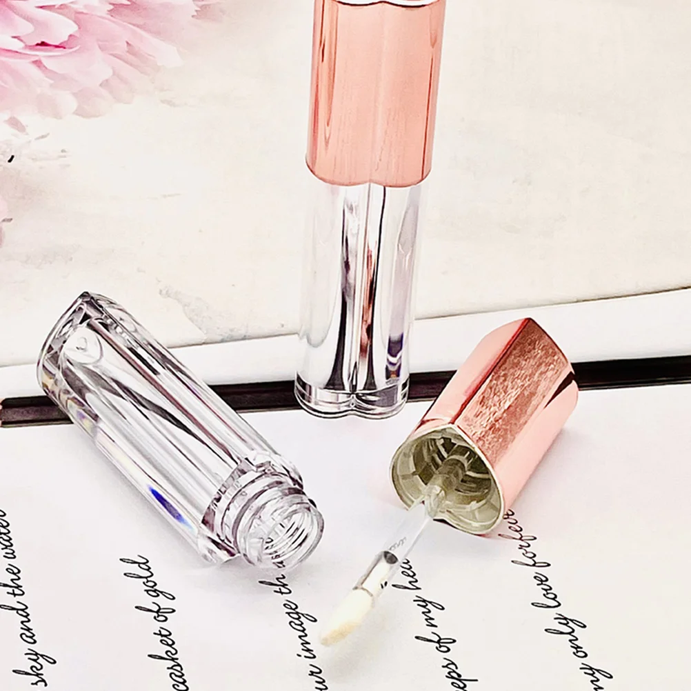 

4pcs Transparent Lip Gloss Tubes Empty Refillable Leak-Proof Portable Bottles For Diy Lip Color Container Balms Wand