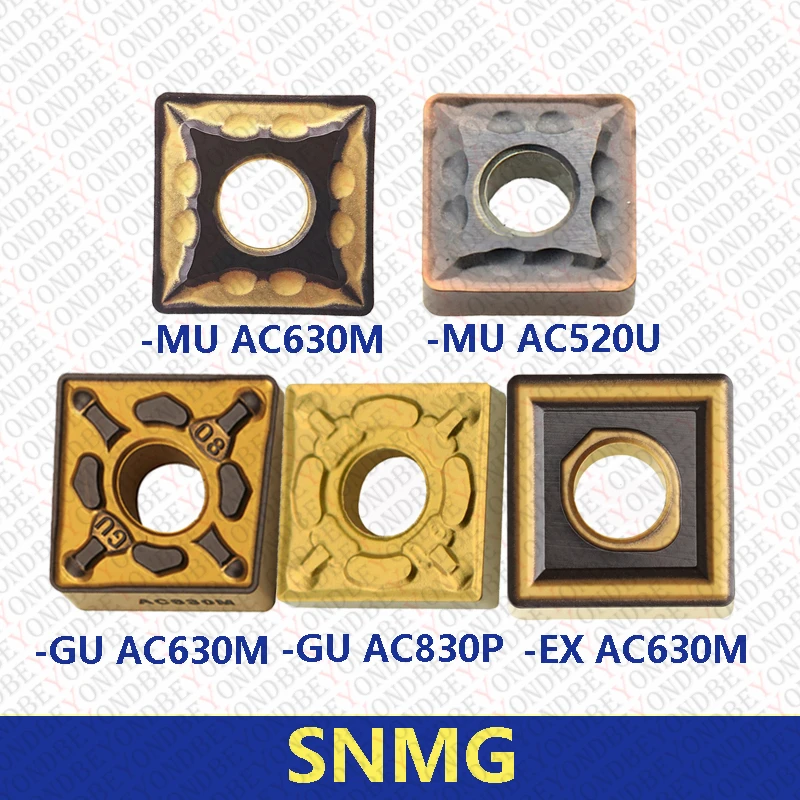 

SNMG SNMG120404 SNMG120408N SNMG120412 SNMG190612N SNMG190616N-MU-GU-EX-SU AC820P AC830P AC630M AC530U Carbide Inserts Original