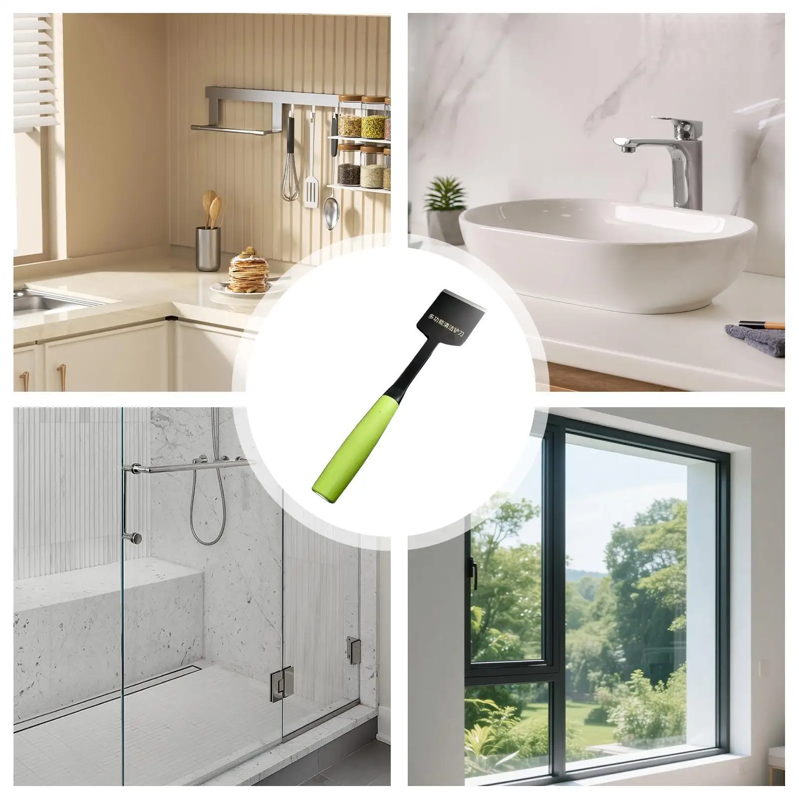 Kitchen Cleaning Spatula Rust-Proof Wide Thick Heavy-Duty Oven Cooktop Glass Cleaning Scraper For Home Garage Workshop Bathroom