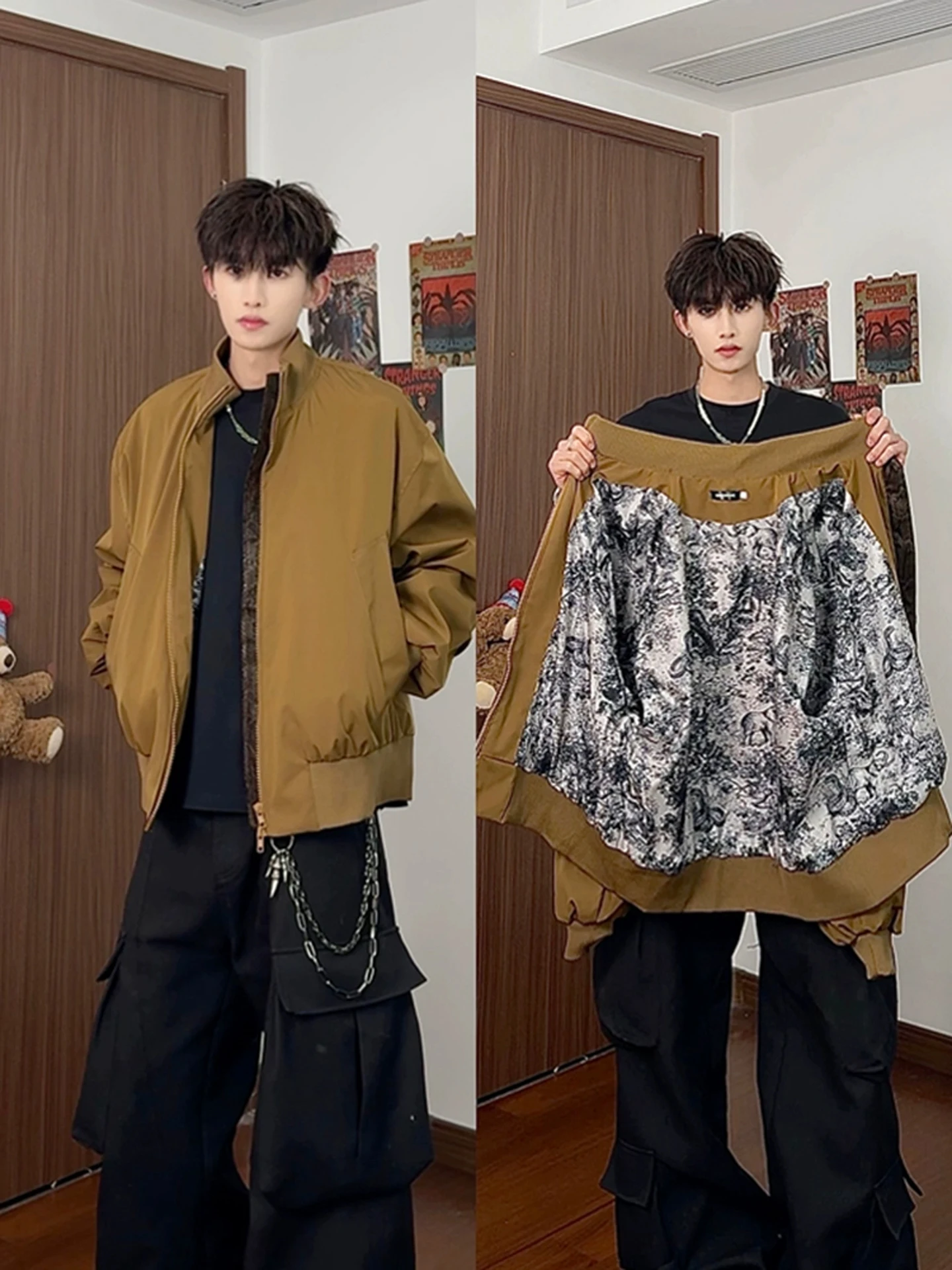 

Мужская водонепроницаемая ветрозащитная куртка-бомбер American Sport Flight Jacket премиум-класса с воротником-стойкой, свободного кроя