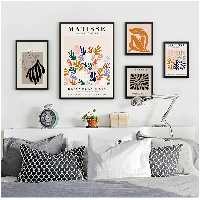 and Prints Wall Art for Living Room Home Decor Abstract Curve Geometry Poster Matisse Canvas Painting Colorful Style Posters