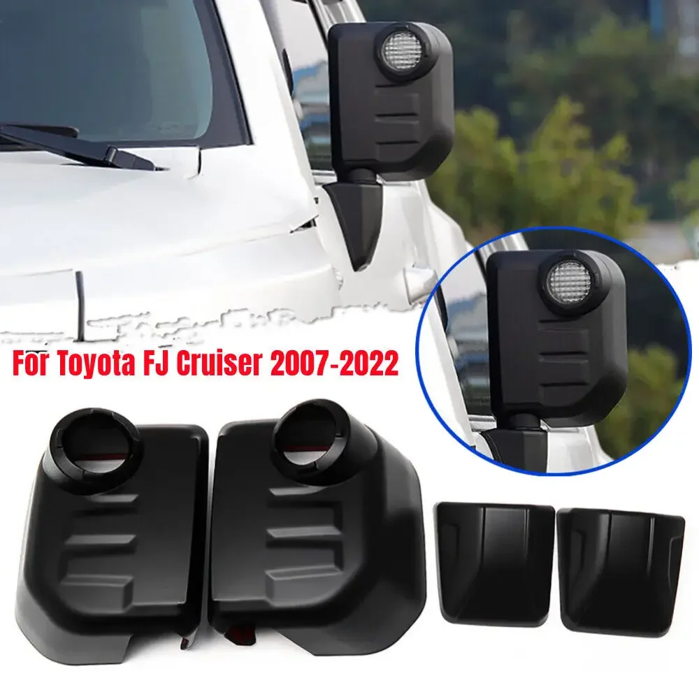 

For Toyota FJ Cruiser 2007-2022 Car Rearview Side Mirror Cover Wing Cap Exterior Door Rear View Case Trim Shell Black Protection