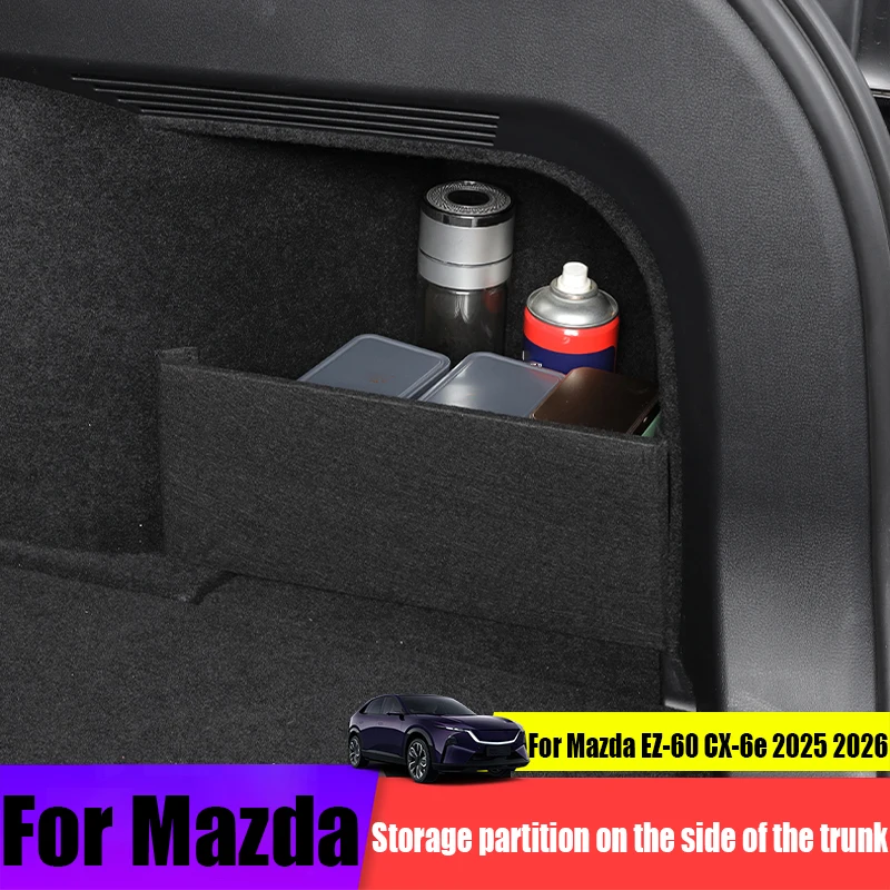 Image of Für Mazda EZ-60 CX-6e 2025 2026 hintere kofferraum seite lagerung partition änderung auto innen lagerung liefert änderung teile
