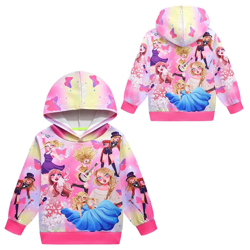 

Pop Star Girl Sports Hoodie Halloween Costume for Kid Singer Cosplay Anime Coat Jackets Suit Clothes Festival Carnival Dress