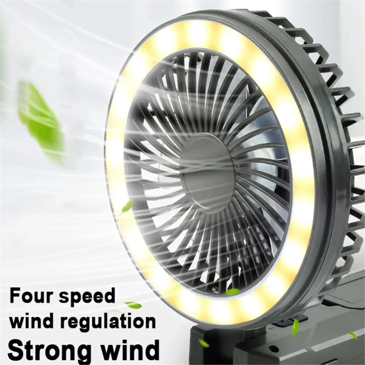 Multifunctional LED Handheld Fan Light with Built-in 4000mAh Battery 20W Strong Wind Remote Control Atmosphere Lamp