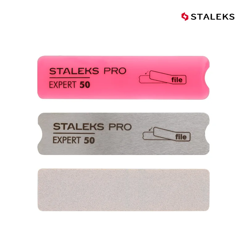 STALEKS Nail Polishing Sponge Files Mini Manicure Stainless Steel/Silicone Plate Nail Art Frosted Strip Set Buffering Tools