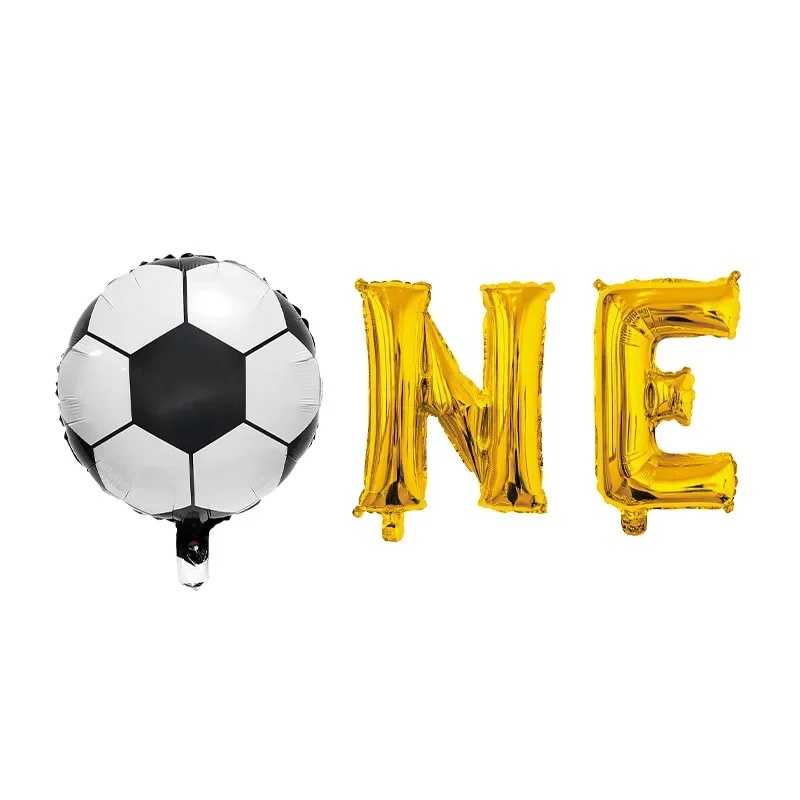 Disney Children's Birthday Party Football Trophy Design Gold One Two Football Aluminum Film Balloon Set