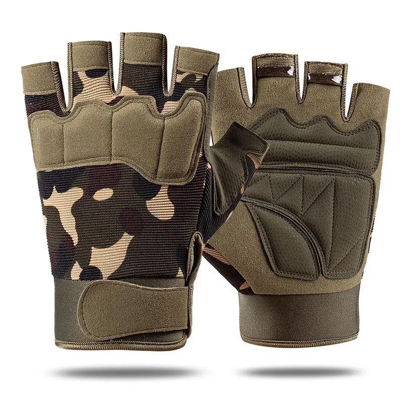 Men's Tactical Gloves Shooting Fingerless Gloves Anti-Slip Outdoor Hunting Sports Paintball Airsoft Bicycle Gloves