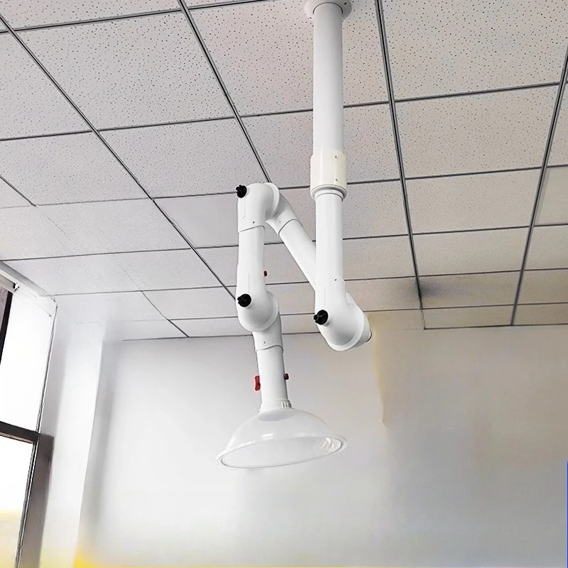 

Adjustable Laboratory Fume Extractor Arm 360° Rotatable Ventilation Hood Chemical Smoke Absorber Flexible Exhaust System