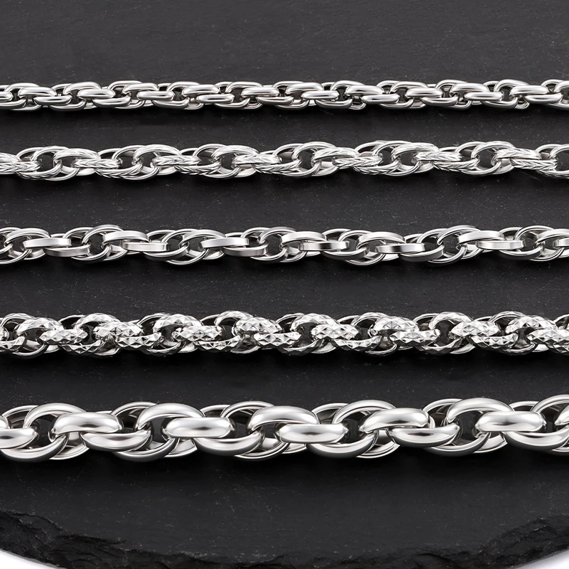 1Meter Stainless Steel Multiple Styles Chain for Needlework Jewelry Making Materials Necklaces Bracelets DIY Accessorie Supplies