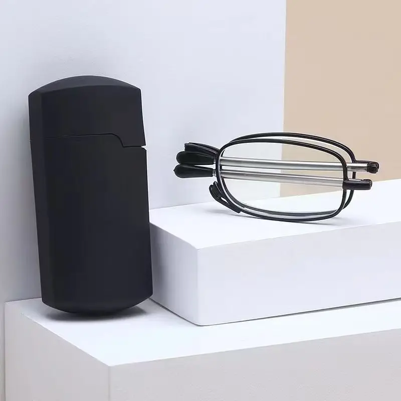 With Case Foldable Reading Glasses +1.00 to +4.00 Metal Men Women Anti Blue Light Farsightedness Eyewear