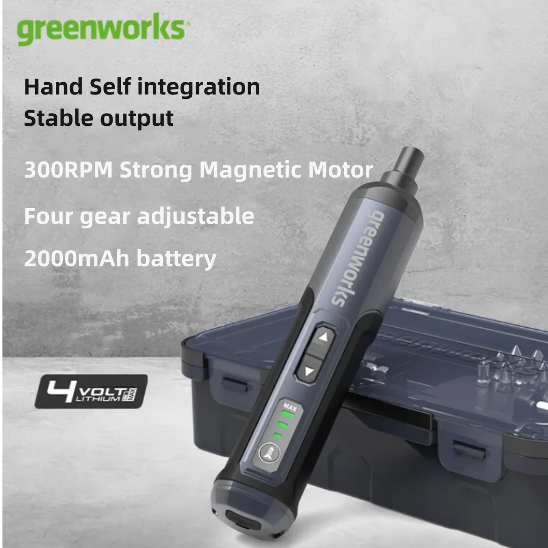 

Greenwork Electric Screwdriver Set 2000mAh Rechargeable Handle Household Maintenance Tools Set Mini Electric Screw Driver