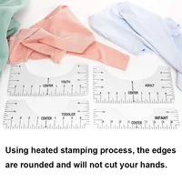 4/8Pcs/set Round T-Shirt Neck Measurement Tools PVC Alignment Rulers For Guiding Design Clothes Size Handmade Sewing Accessories 5