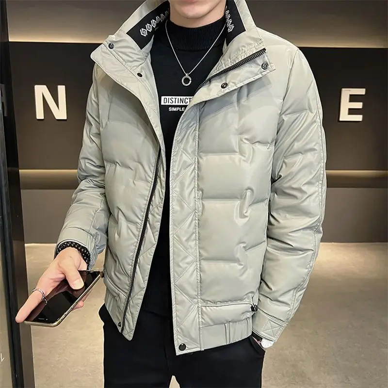 Down jacket men's winter handsome fashion stand-up collar clothes winter thickened warm trendy men's jacket