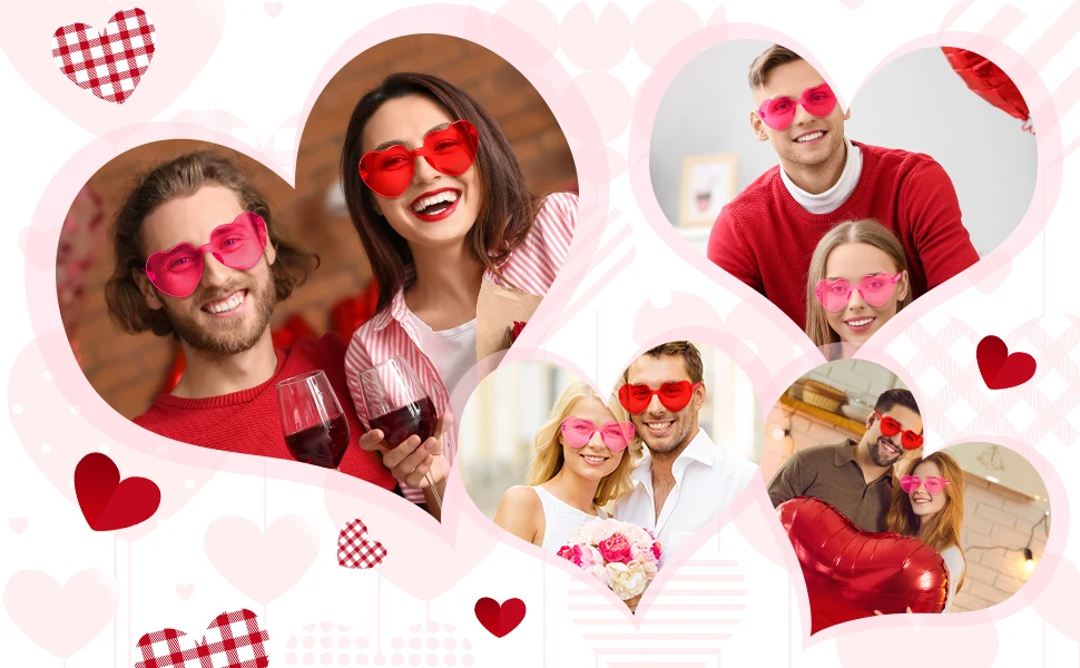 12–80 Stück Herz-Sonnenbrille, randlos, lustige Sonnenbrille, Junggesellenabschied, Gastgeschenke, Süßigkeiten, bunte Brille, Hochzeitsgeschenk, Mitbringsel für Gäste – Detail 5
