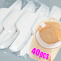 10/40pcs 2025 New Hat Sweat Absorber Stickers Men Anti-dirt Sports Belt Cap Rim Invisible White Tape Hat Size Reducer Liner Pads