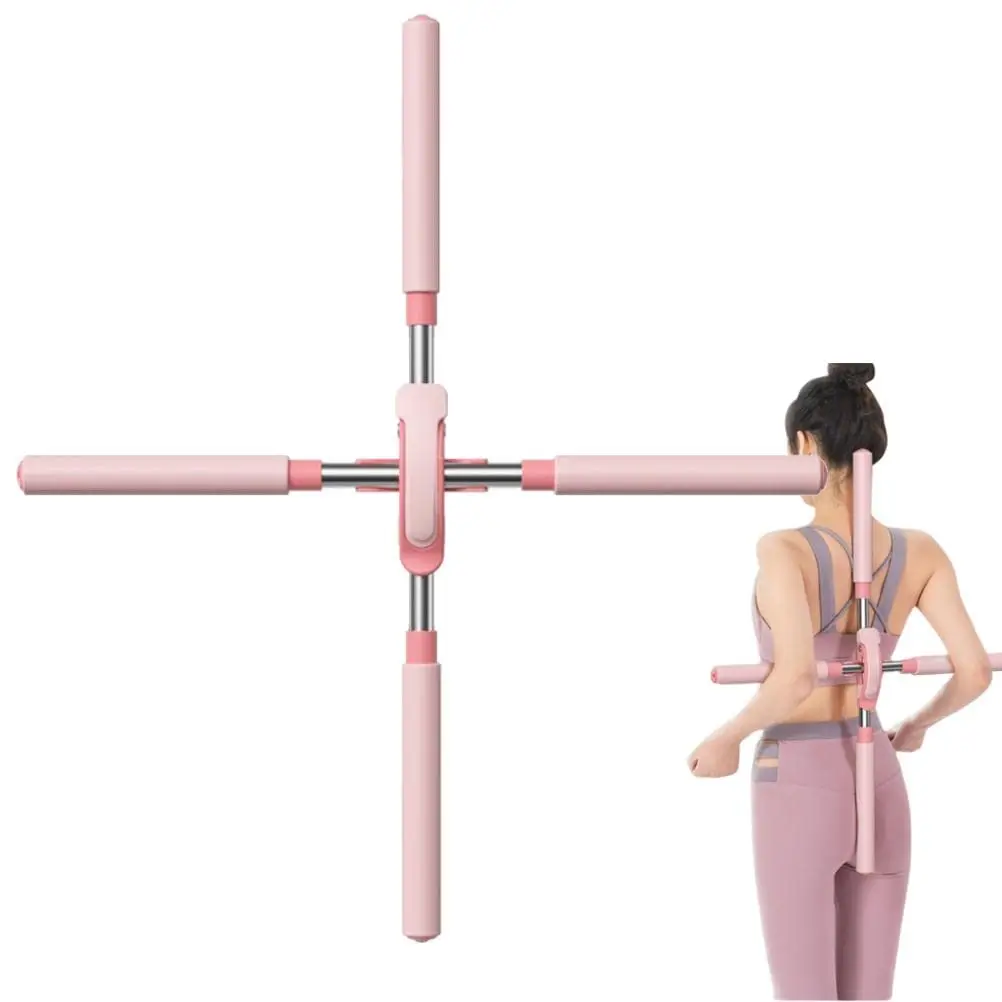 Yoga Stick Posture Corrector Back Stretching Tool with Pre-Curved Bar for Shoulder Relief