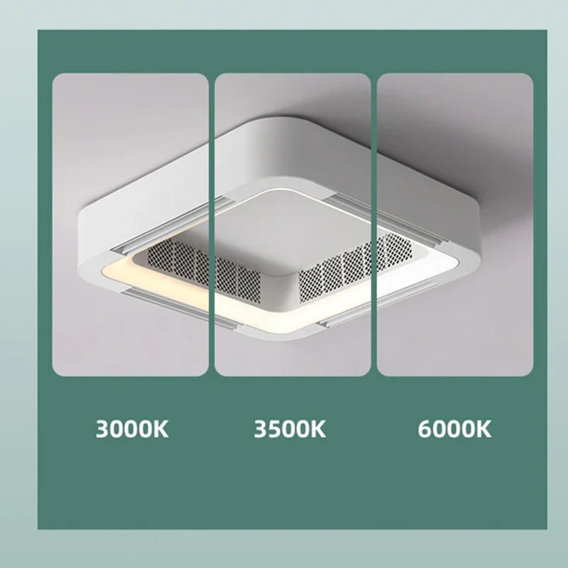 Remote Control Without Blades DC LED Circulator Decoration Invisible Bladeless Ceiling Fan Lamp With Light Bedroom Living Room