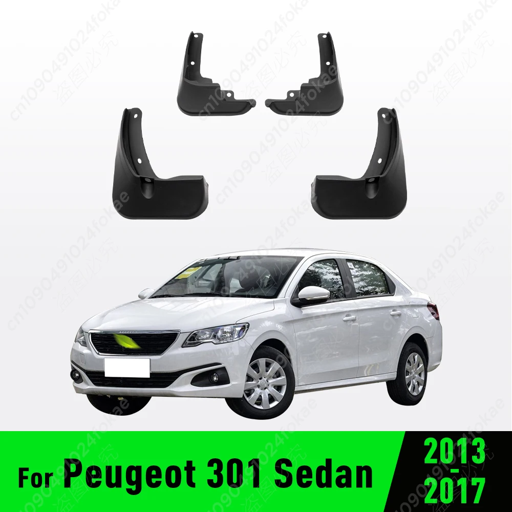 For Peugeot 301 Sedan 2013 2014 2015 2016 2017 Fender Mudguard Mud Flaps Guard Splash Flap Mudguards Car Accessories