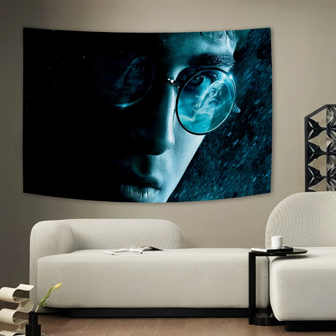 Tapiz de pared grande con estampado de película de ciencia ficción The Boy With The Glasses, Tarot colgante, alfombras de pared Hippie baratas para dormitorio