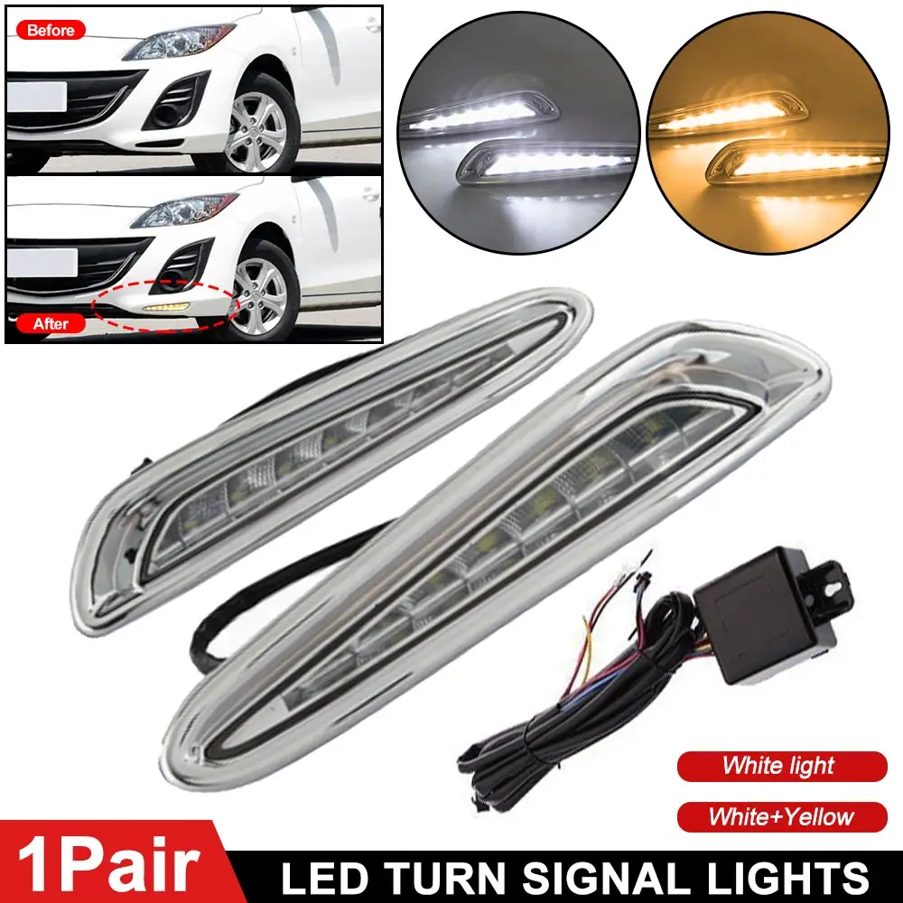 

1 Pair of LED DRL Daytime Running Light for Ma-zda 3 for A-xela 2010-2013 White Light