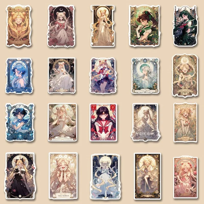 Sailor Moon Cute Fresh Waterproof High-value Card Stickers Desktop Wall Mobile Phone Case Laptop Diy Decoration Stickers