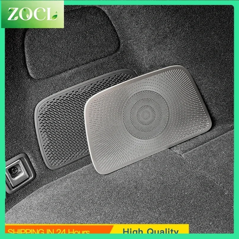 Car 2Pcs/Set Stainless Rear Trunk Speaker Cover For Zeekr 7X Audio Horn Trim Frame Sticker Car Decoration Interior Car Accessori