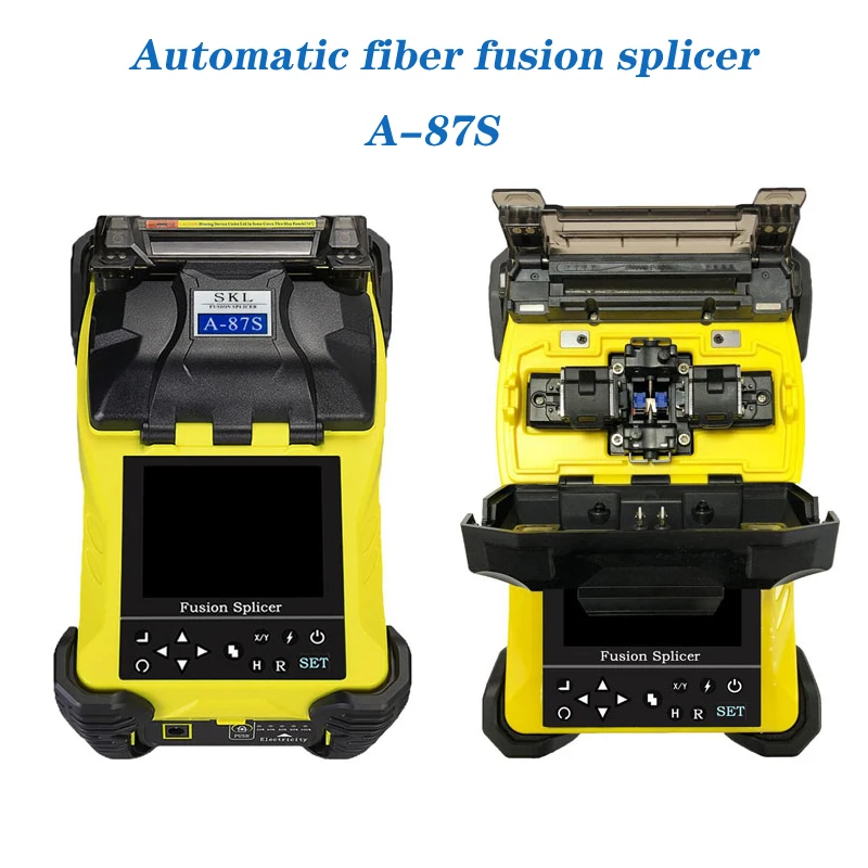 Mini A-87S FTTH Splicing Machine Fully Automic Fiber Optical Fusion Splicer 9S Welding SM MM 9S Heating FTTX Tools