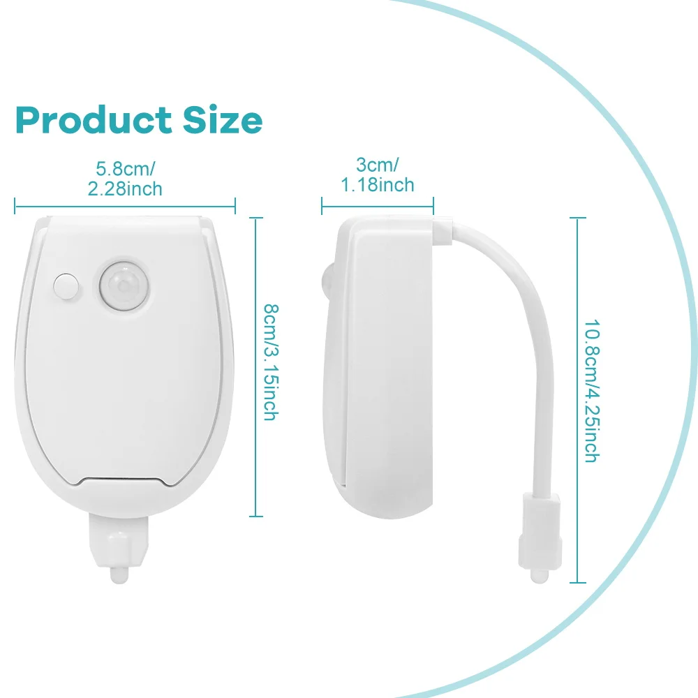 Toilet Night Light Motion Sensor Light Toilet LED Light 15Color Batteries Powered Night Lamp For Bathroom Washroom Decoration