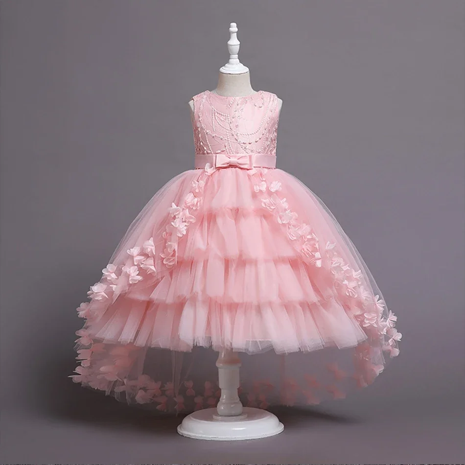 

2023 Summer Baby Girl Party Dress Kids Clothes Children Elegant Birthday Princess Wedding Prom Dance Costume Vestidos1-12 Year