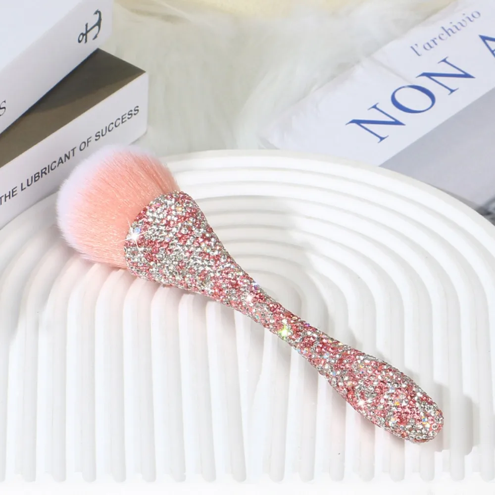 Artificial Fiber Diamond Handle Makeup Brush Diamond Inlay Rhinestone Handle Loose Powder Brush Fluffy Soft Bristles