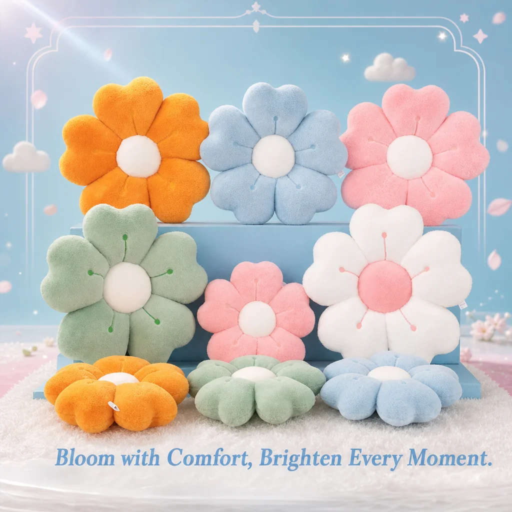 Decorative Throw Pillow - Flower Shaped Plush Throw Pillow Cozy