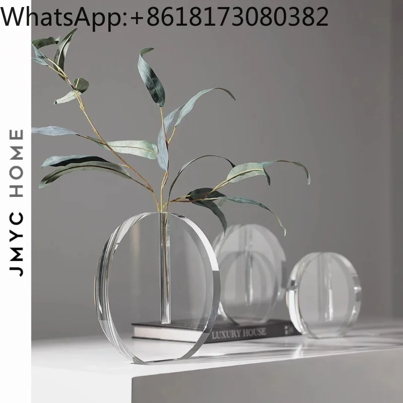 New Decorative Transparent and Minimalist Water Flower Planter Creative Light Glass Vase Flower Arrangement for Living Room