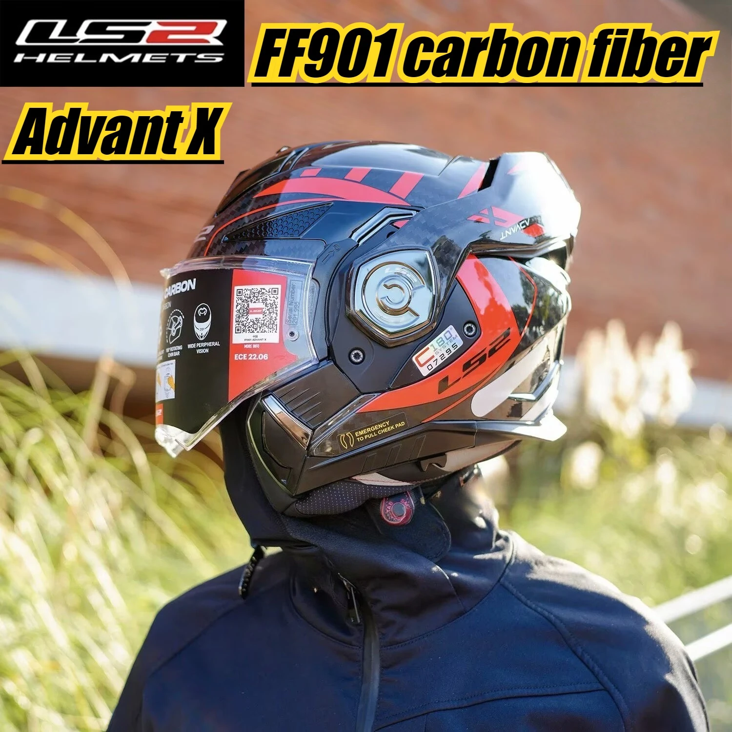 

Оригинальный мотоциклетный шлем LS2 FF901 Advant X из углеродного волокна Valiant Flip up 180 ° Вращающиеся двойные линзы Capacetes Casco ECE